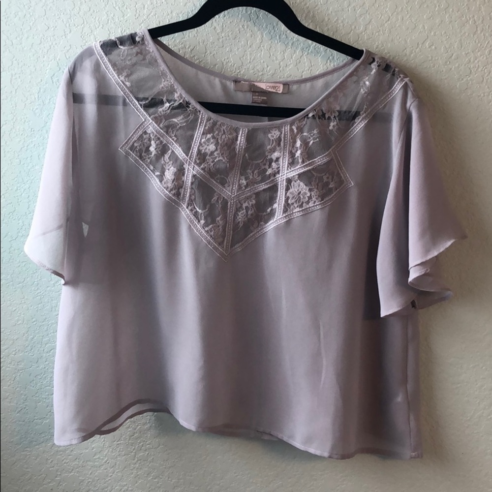 Forever 21 Lace Flutter Sleeve Top